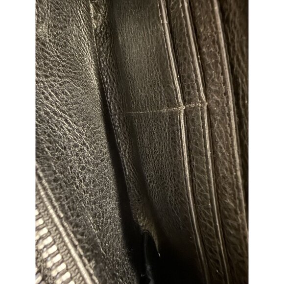 Chrome Hearts Red Metallic Leather Zipper Wallet With Cross Detail & Silver Goth - Picture 10 of 12